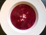 Roasted Beetroot, Garlic and Goats Cheese Soup