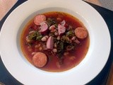 Russian Kale Soup with Smoked Sausage