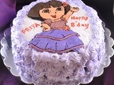 Dora cake tutorial | frozen buttercream transfer