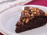 Eggless chocolate and walnut cake