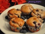 Low fat Eggless Blueberry muffns
