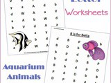Aquarium Animals Letter Find Worksheets