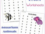 Aquarium Animals Letter Find Worksheets