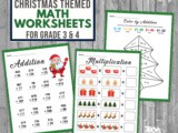 Christmas Grades 3 and 4 Math Worksheets