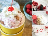 Creamy and Sweet No Churn Raspberry Almond Ice Cream