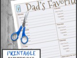 Dad’s Favorite Meals Printable Menu Planner