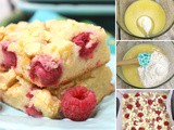 Decadent Raspberry White Chocolate Blondies