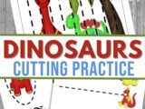Dinosaurs Preschool Cutting Practice