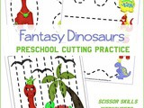 Dinosaurs Preschool Cutting Practice