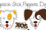 Dogs Popsicle Stick Puppets Printables