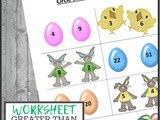 Easter Greater Than and Less Than Worksheets