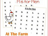 Farm Animals Find the Letter h is for Hen