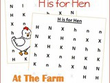 Farm Animals Find the Letter h is for Hen