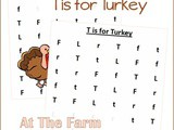 Farm Animals Find the Letter t is for Turkey