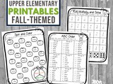 Free Printable Autumn Worksheets for Upper Elementary