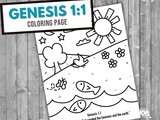 Genesis 1:1 Coloring Page