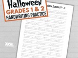 Grades 1 and 2 Halloween Handwriting Practice