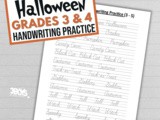 Halloween Cursive Handwriting Practice