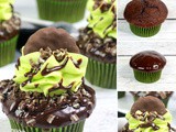 Incredibly Easy Grasshopper Cookie Cupcakes