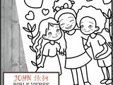John 13:34 Bible Verse Coloring Page