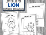 L is for Lion Worksheets