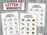 Letter c Scavenger Hunt Printable
