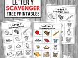 Letter y Scavenger Hunt Printable