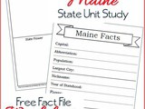 Maine State Fact File Worksheets