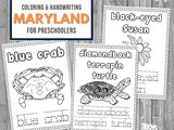 Maryland Coloring and Handwriting Worksheets