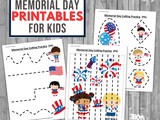 Memorial Day Preschool Cutting Practice