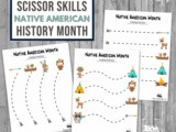 Native American Month Cutting Worksheets