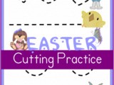 Printable Easter Worksheets:  Preschool Cutting Practice