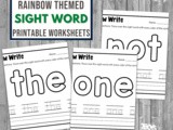 Rainbow Write Sight Words Worksheets