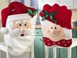 Save Over 50% off Cute Mr & Mrs Santa Claus Christmas Kitchen Chair Covers