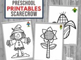Scarecrow Coloring Activities for Preschool