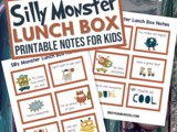 Scary Cute Printable Monster Lunch Box Notes