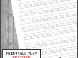 Teacher Appreciation Poem