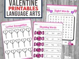 Valentine’s Day Language Arts Worksheets