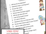 Valentine Verb Find Printable Worksheet