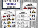 Vehicle Scavenger Hunt Printables