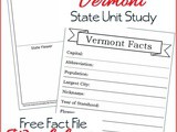 Vermont State Fact File Worksheets