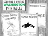 Washington Coloring and Handwriting Book