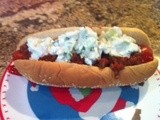 Chris' Chili Dogs with Blue Cheese Slaw