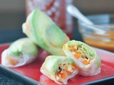 Avocado shiitake spring rolls