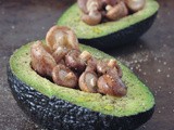 Baked Avocados with Mini Shiitakes