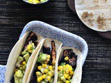 Beer Marinated Portobello Tacos with Avocado Corn Salsa