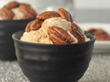 Chai ice cream with chai pecan ribbons and candied pecans