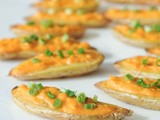 Cheesy buffalo potato skins