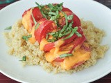 Cheesy roasted hasselback tomatoes