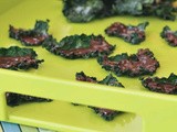 Chocolate dipped sugared kale chips